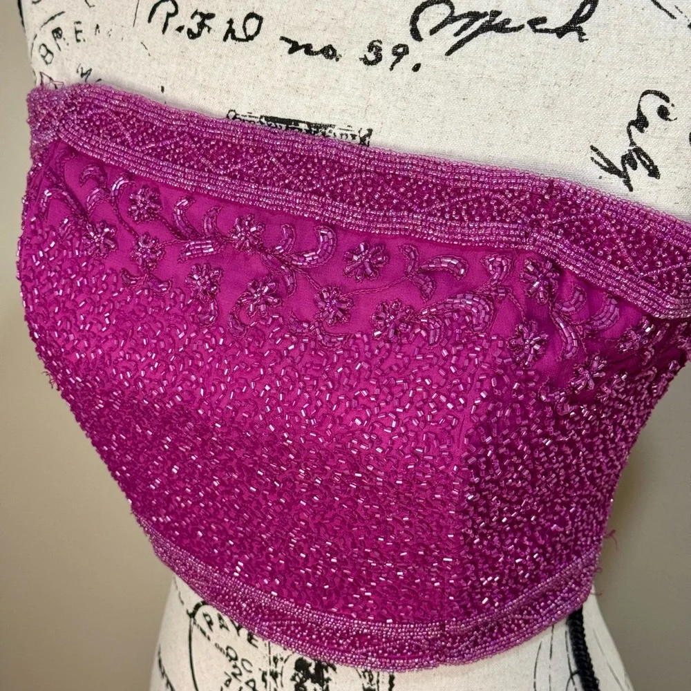 Pink Beaded Bustier Top by Emma Black - Picture 4 of 12